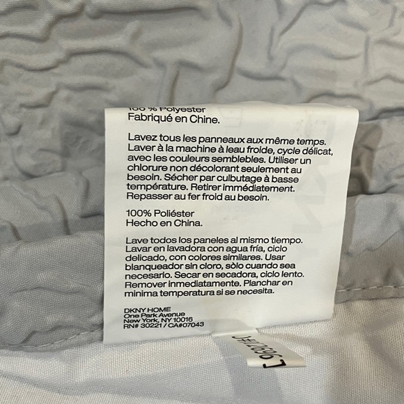 DKNY Textured lined long 2 curtain panels - bright cloud ombré  (light grey) - Picture 3 of 9